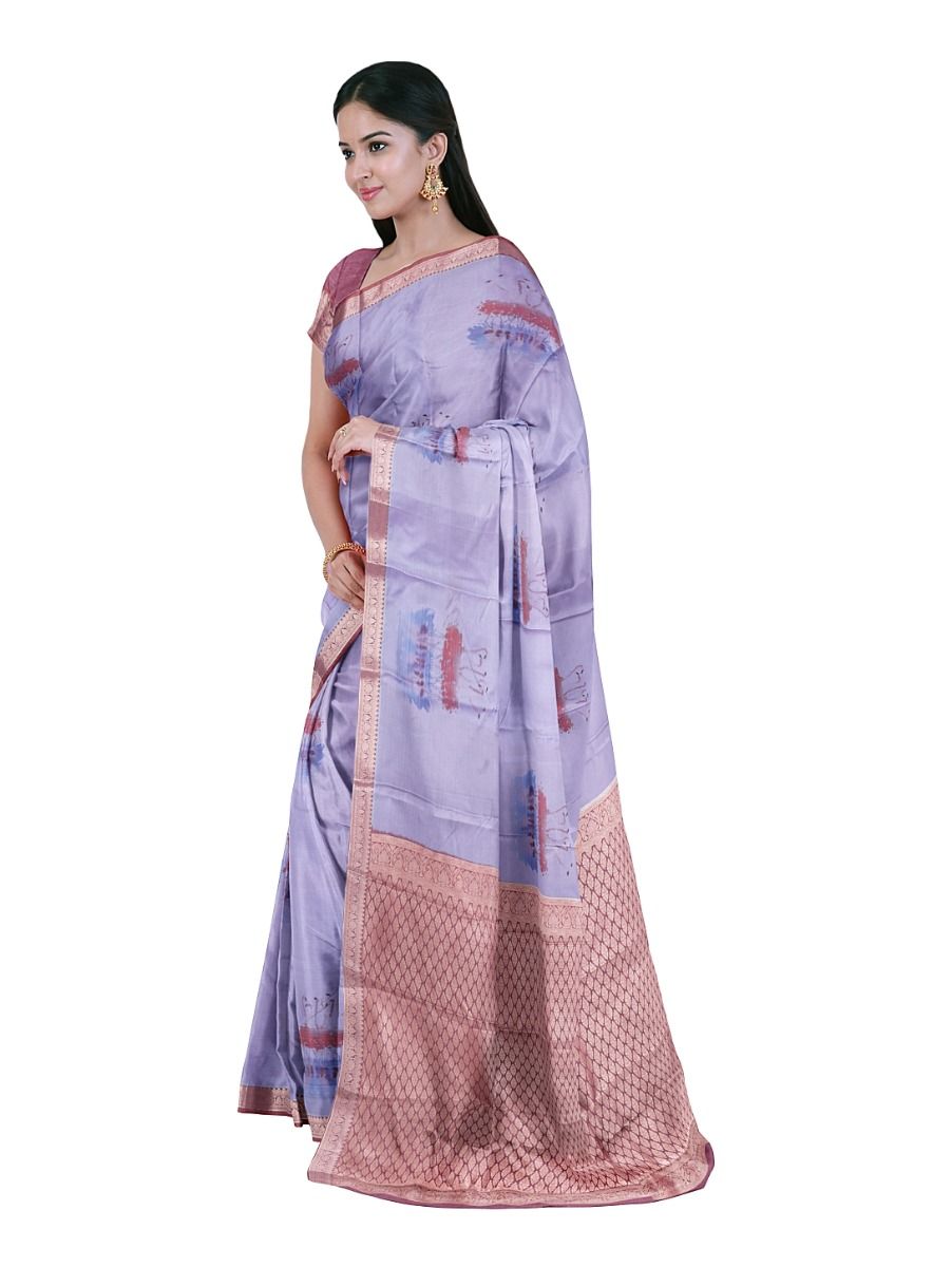 Gracecharm Art Soft Silk Flamingo Butta Design Border Saree