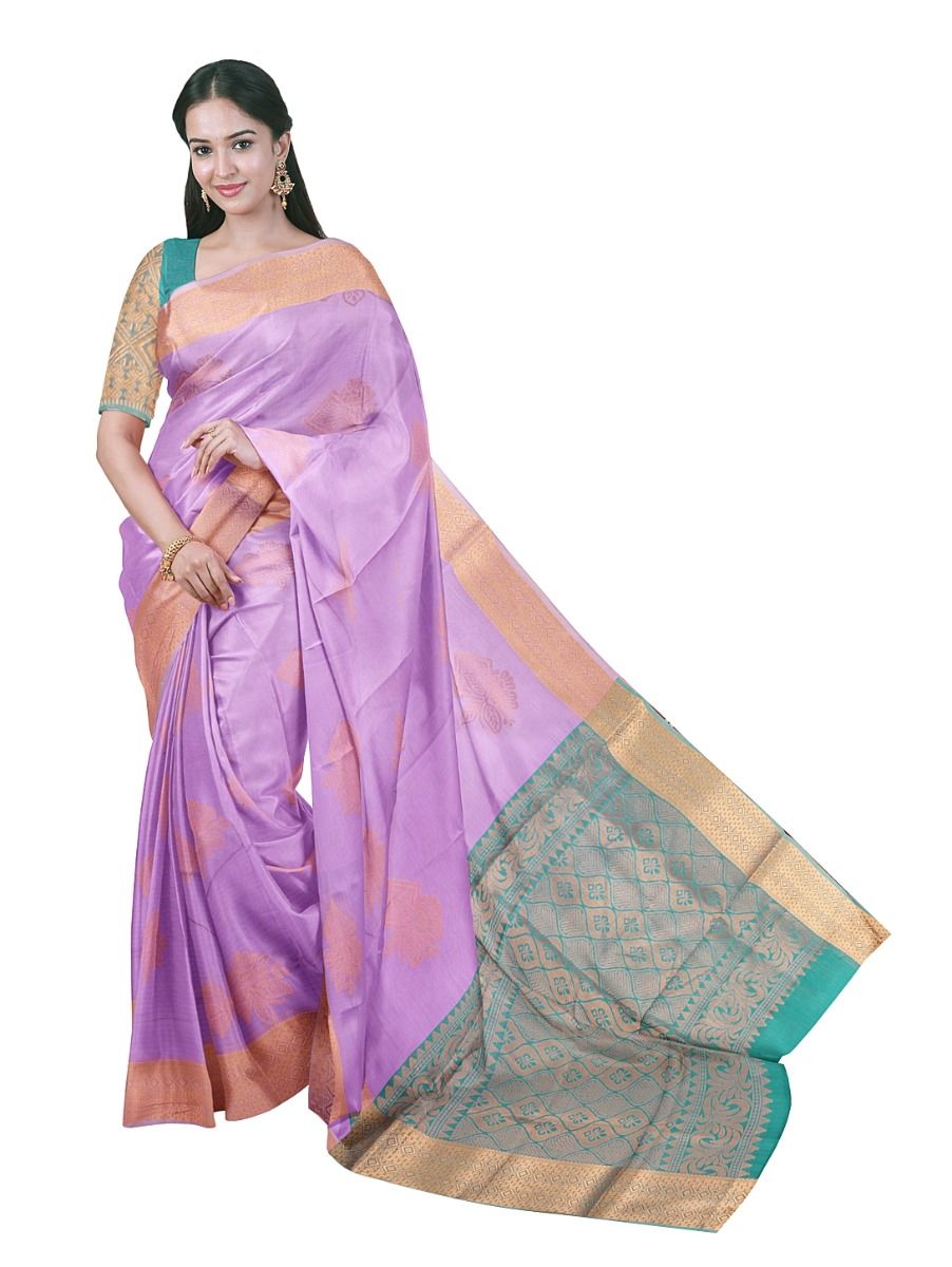 Gracecharm Elegant Silk Cotton Butta Design with Border Saree