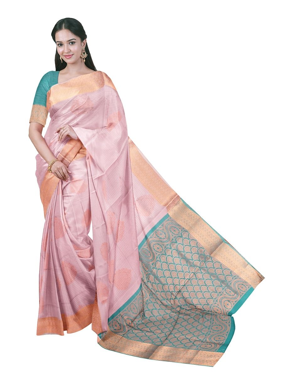 Gracecharm Elegant Silk Cotton Butta Design with Border Saree