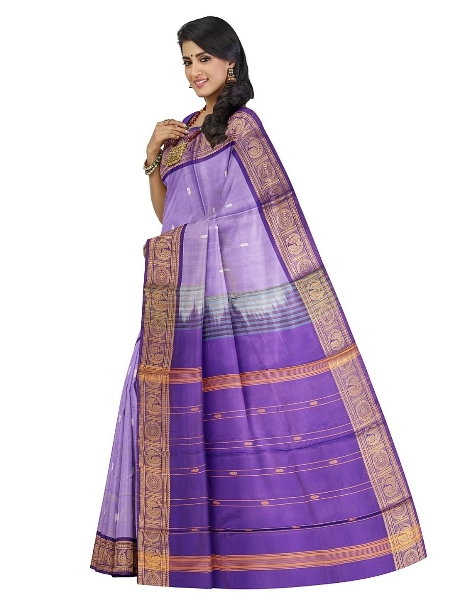 Kanmanie Vazhainaar Pattu Lavender Royal Purple Butta Saree