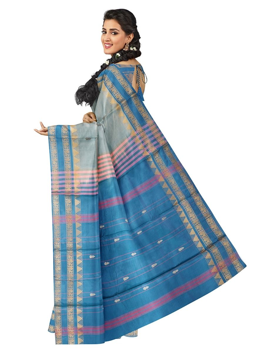 Kanmanie Vazhainaar Pattu Twin Leaf Annapakshi Zari Border Saree