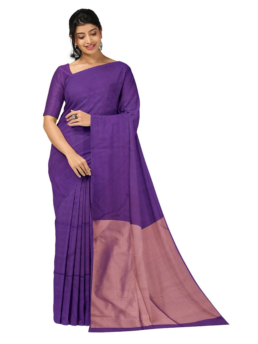 Gracecharm Art Soft Silk Geometric Lattice with Micro Diamond Brocade Pallu Saree