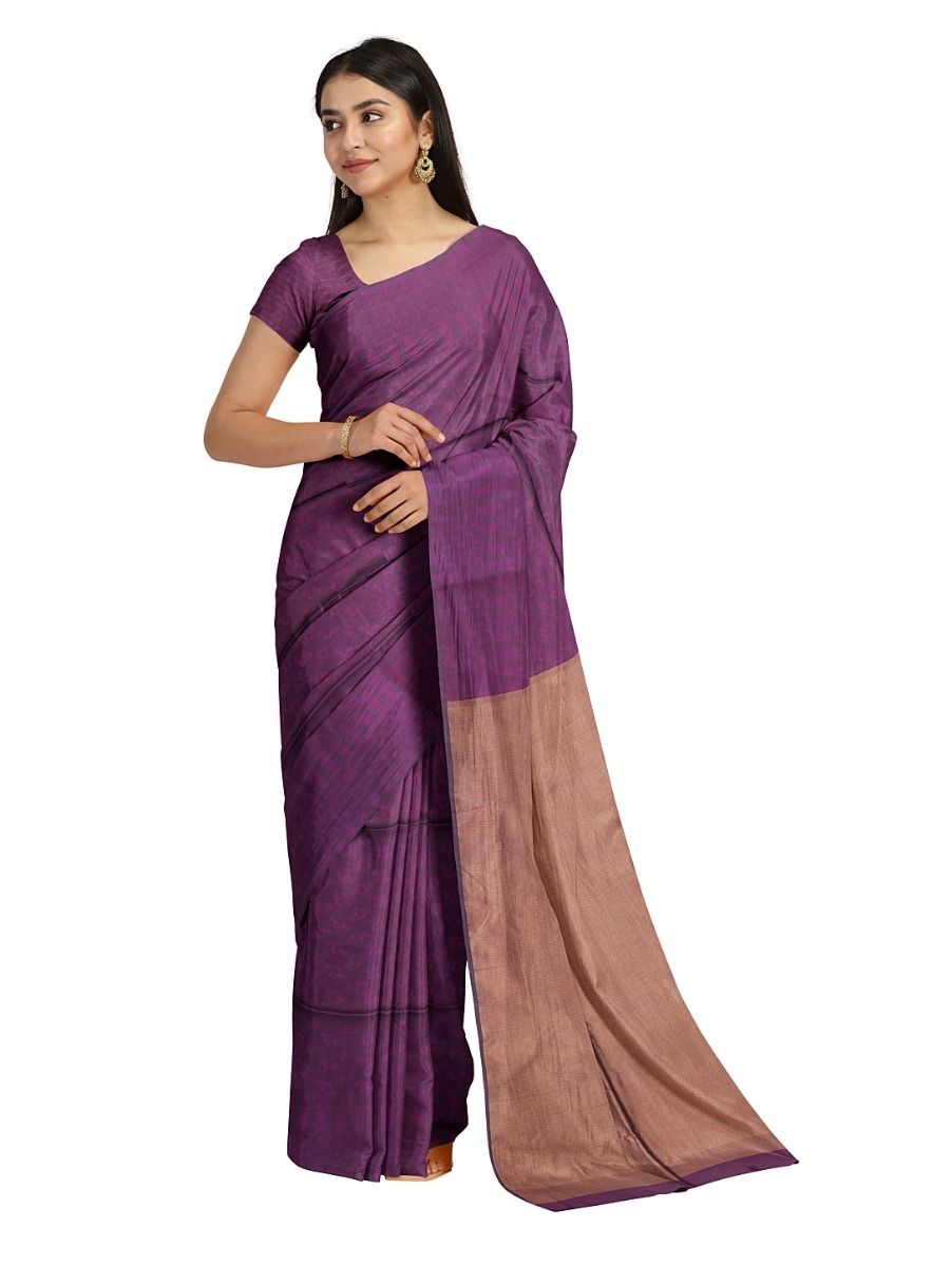 Gracecharm Art Soft Silk Butta with Contrast Micro Brocade Pallu Saree