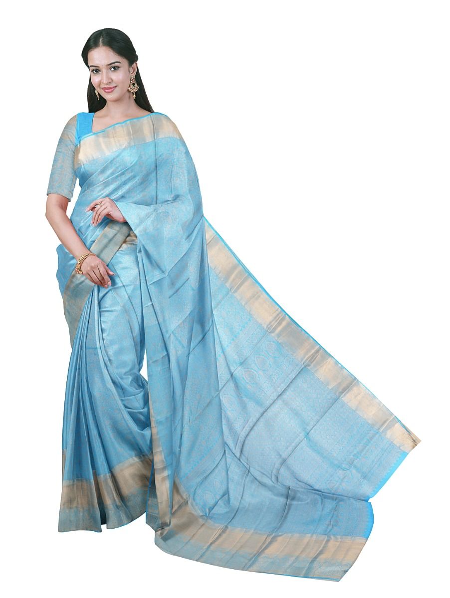 GraceCharm Gift Art Silk Floral Jaal with Diamond Lattice Pallu Saree