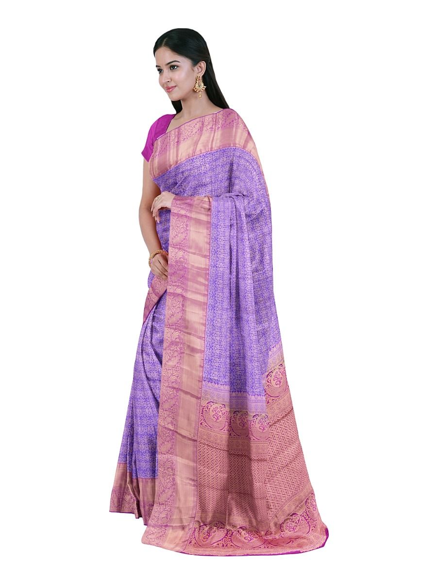 GraceCharm Art Silk Floral Jaal with Diamond Lattice Medallion Pallu Saree
