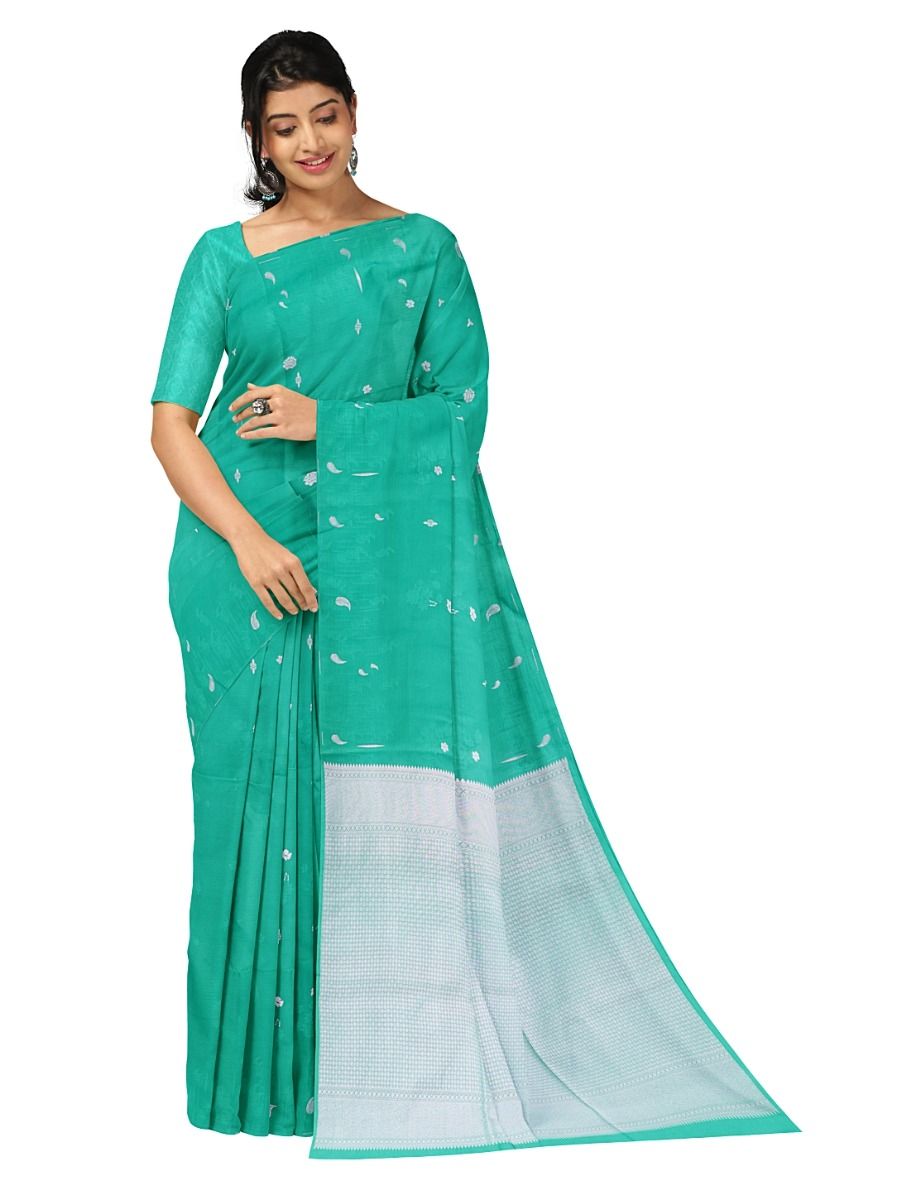 Gracecharm Art Soft Silk Floral Butta Pallu Saree