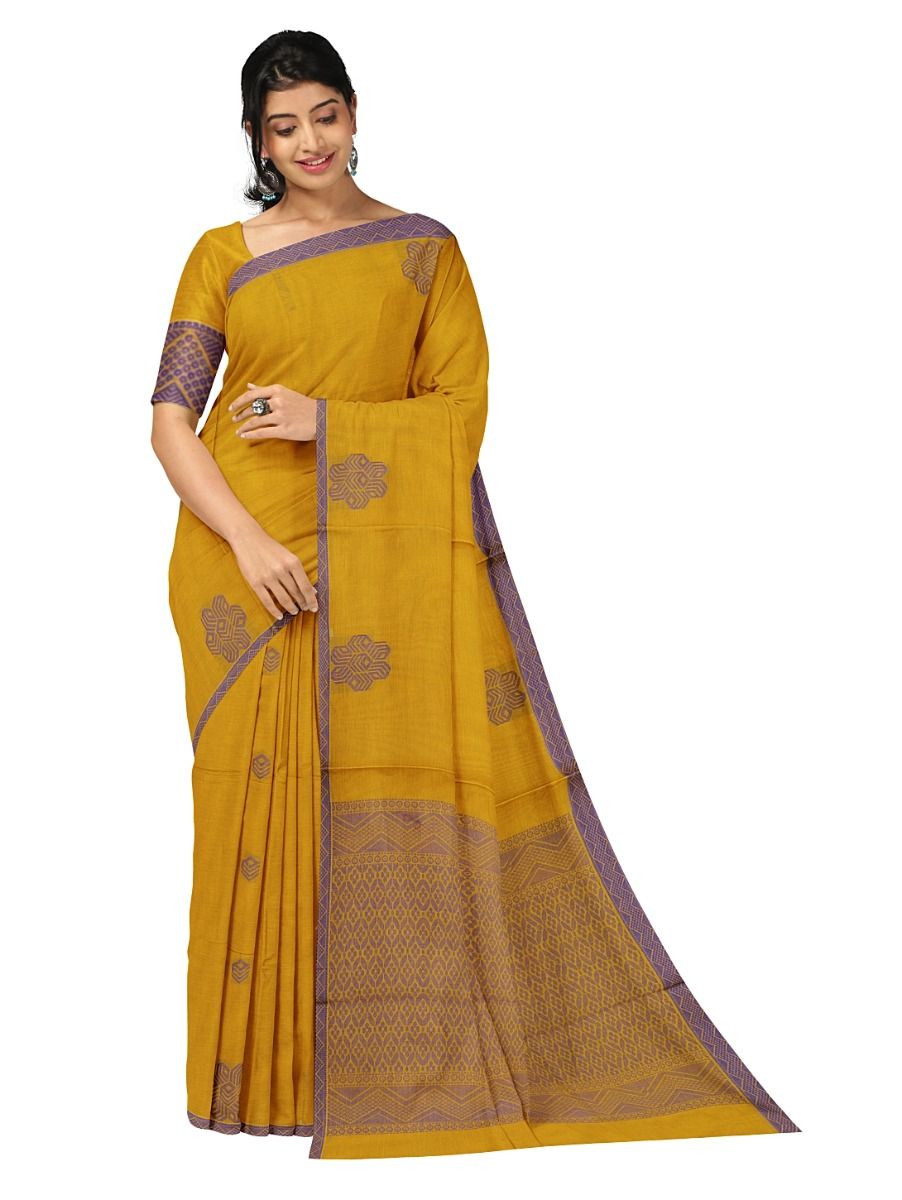 GraceCharm Kovai Cotton Butta with Geometric Jaal Pallu Saree