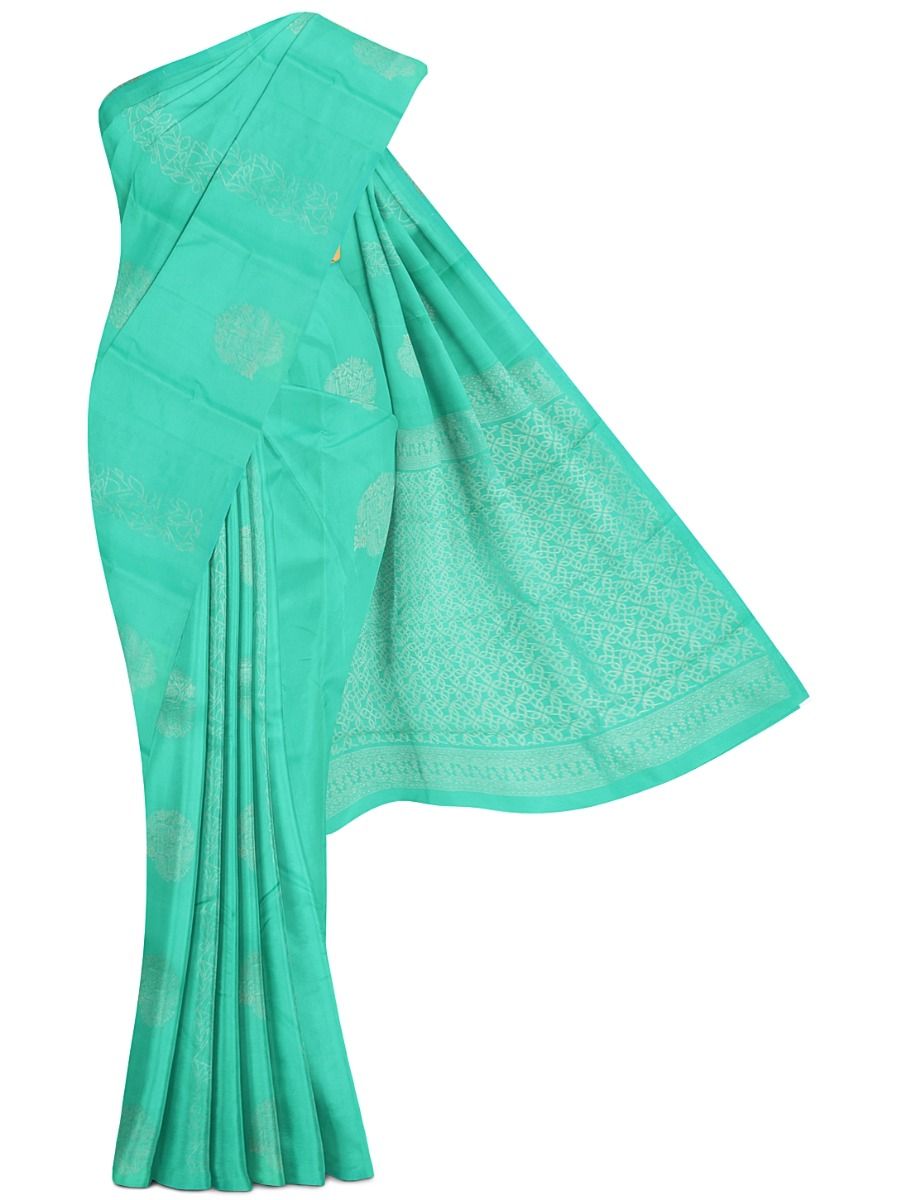 Gracecharm Art Soft Silk Floral Butta with Lattice Zari Pallu Saree