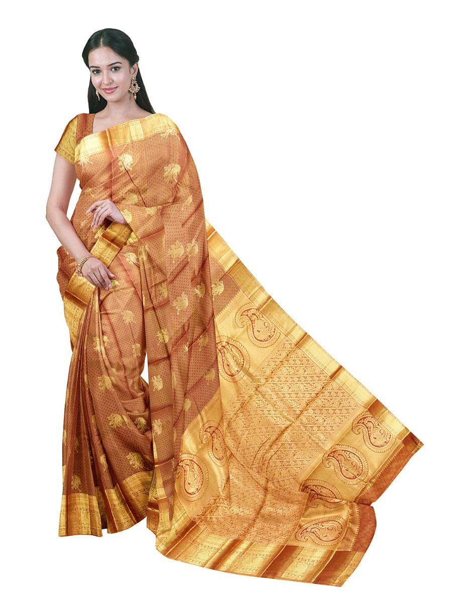 Gracecharm Gift Art Silk Bird Butta with Paisley Zari Pallu Saree
