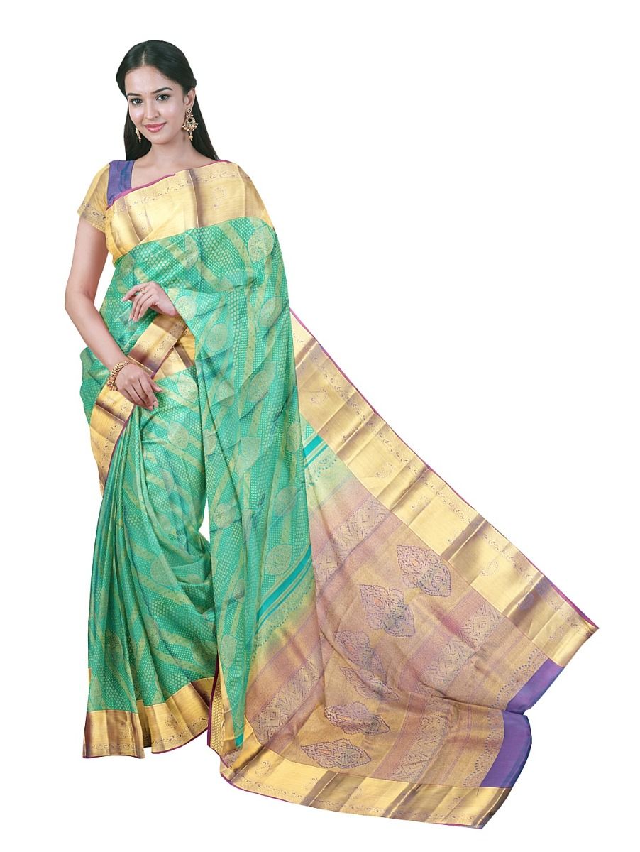 Gracecharm Elegant Traditional Motif with Zari Border Silk Saree