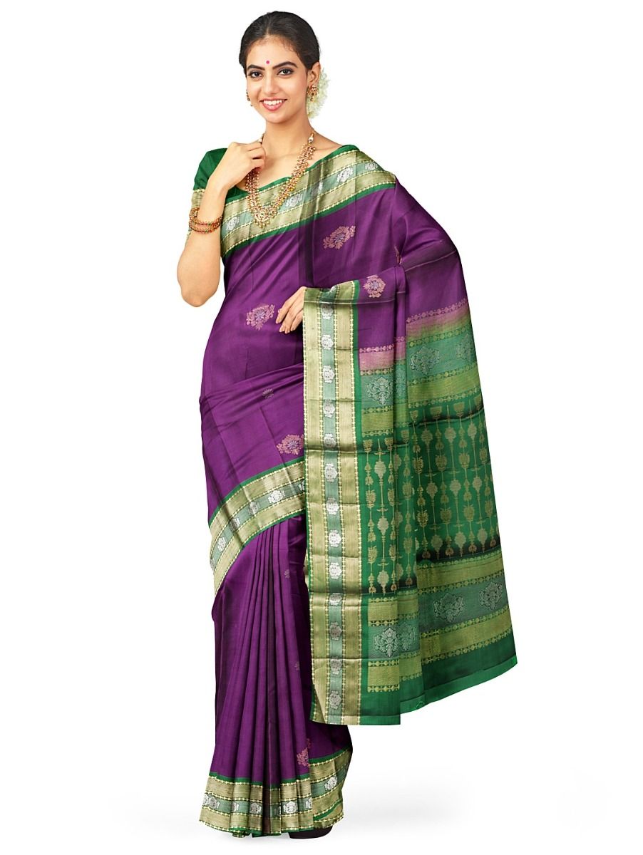 Kanmanie Soft Silk Butta Design with 5 Inch Jacquard Border Saree