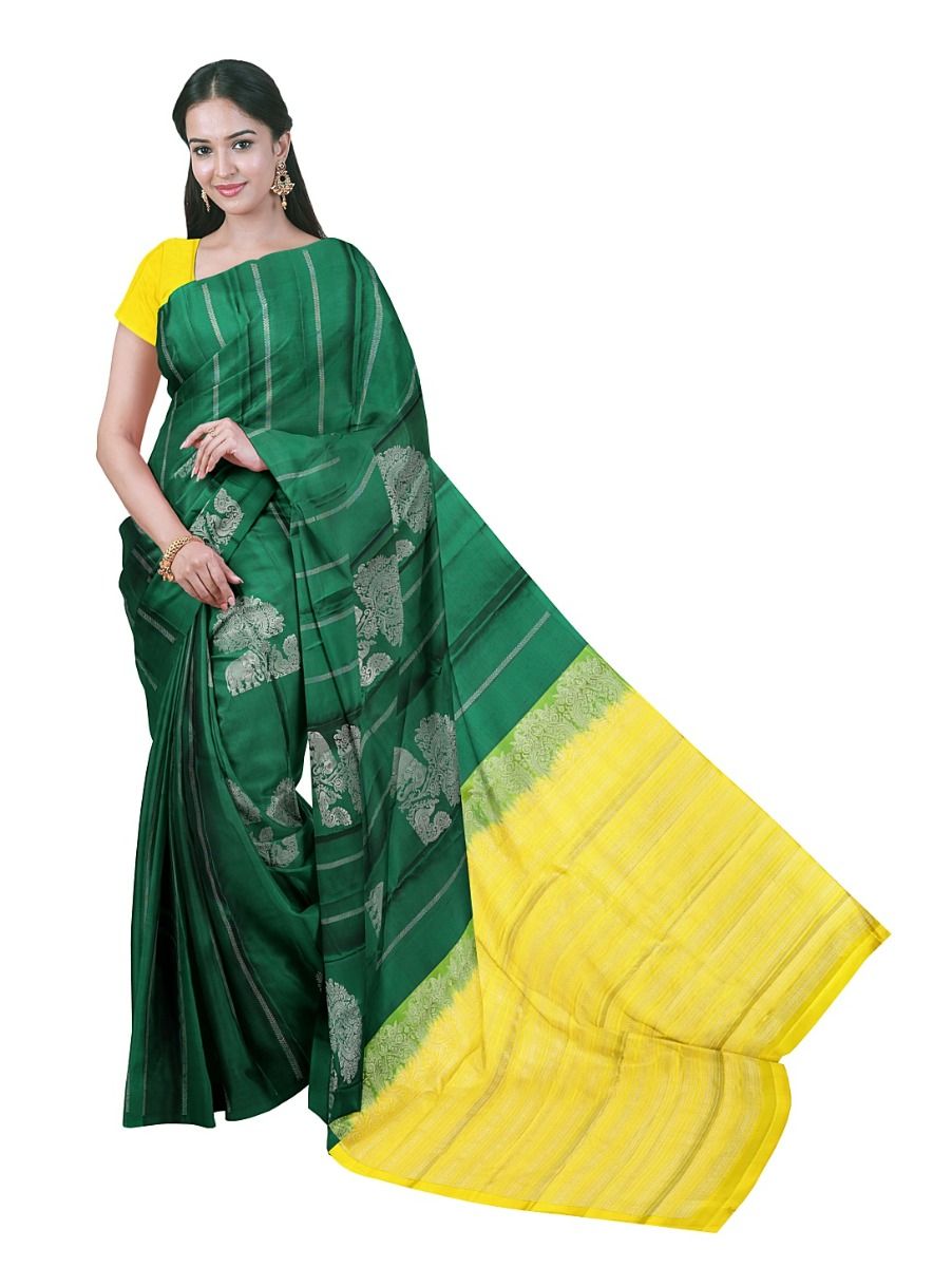 Gracecharm Elegant Striped Butta Design with Borderless Saree