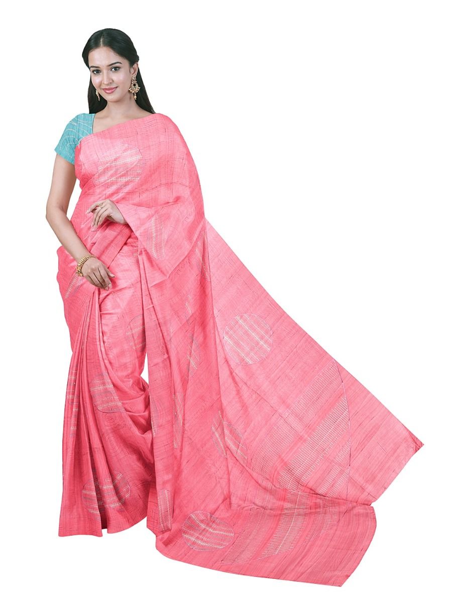 Gracecharm Semi Tussar Circle Butta Saree with Semi-Circle Pallu Design