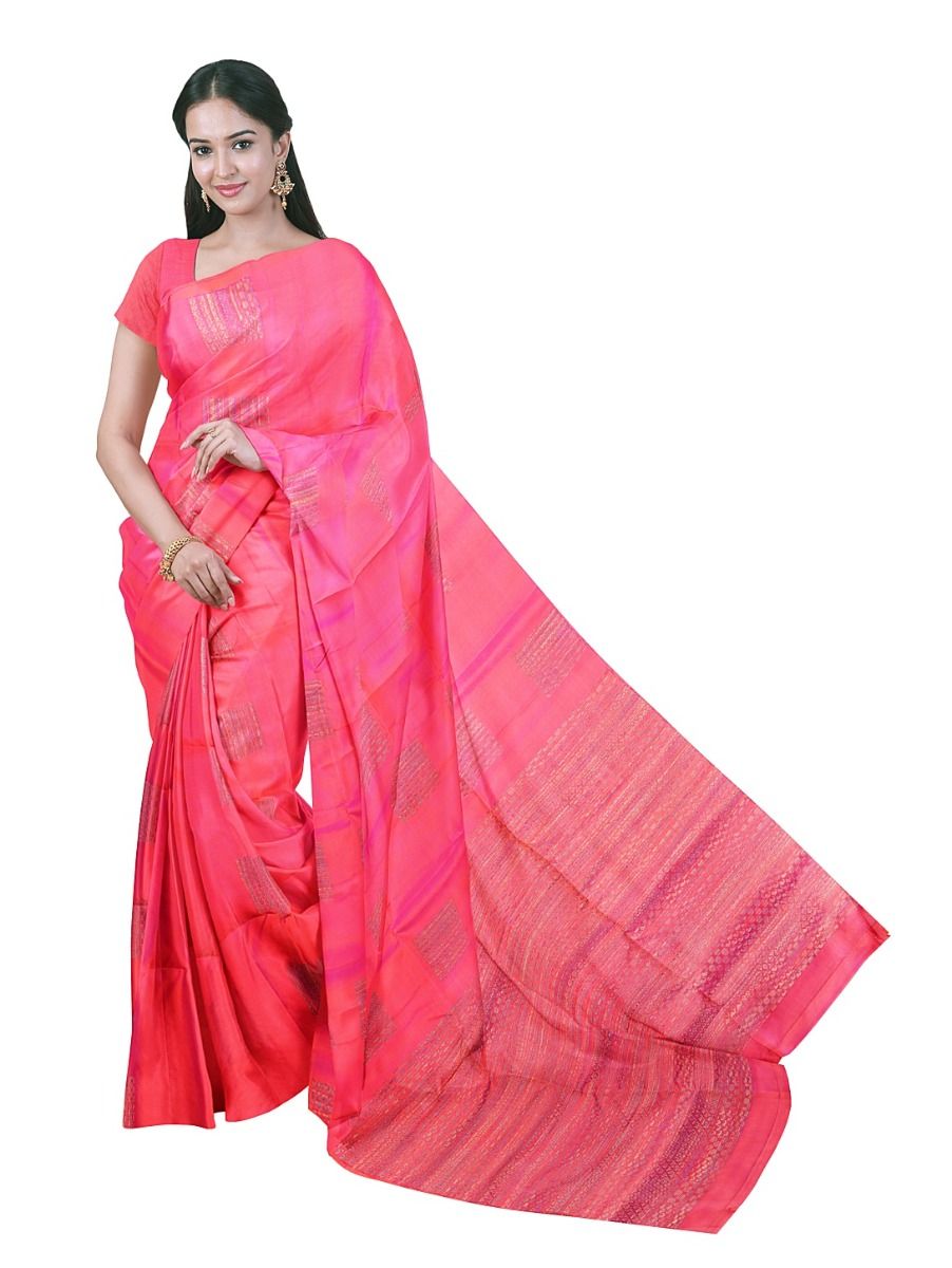 Gracecharm Elegant Pure Soft Silk Butta Design Borderless Saree