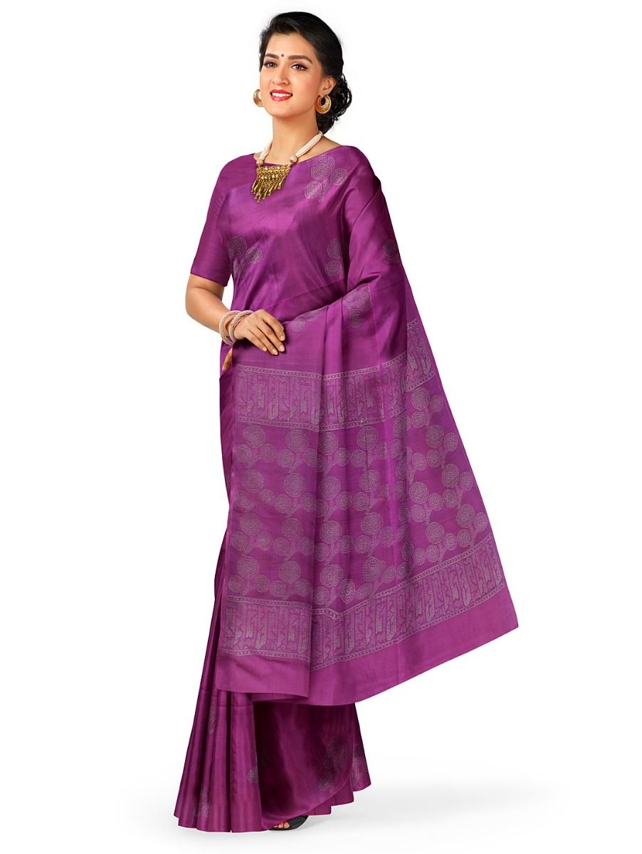 Kanmanie Softy Silk Butta with Geometric Pallu Saree
