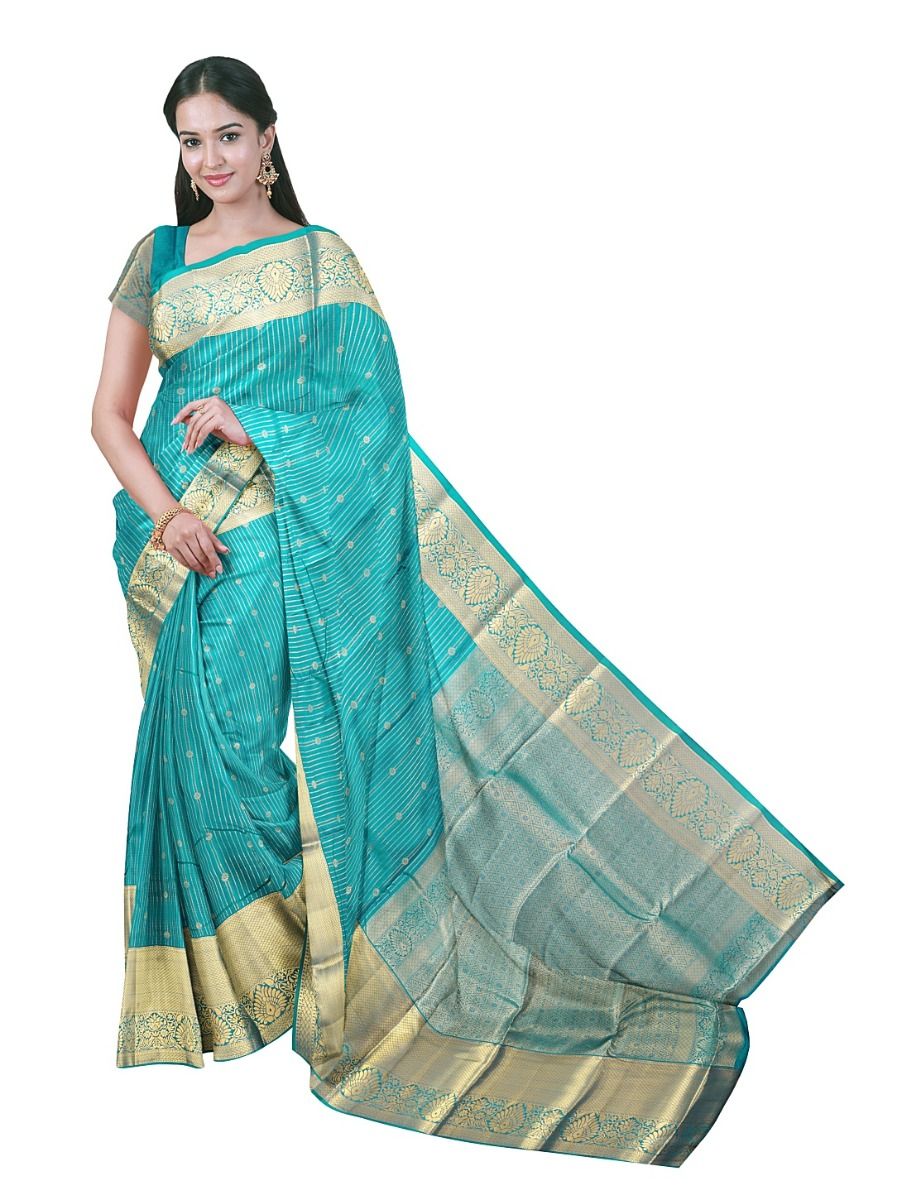 Gracecharm Gift Art Silk Line Butta with Diamond Floral Pallu Saree