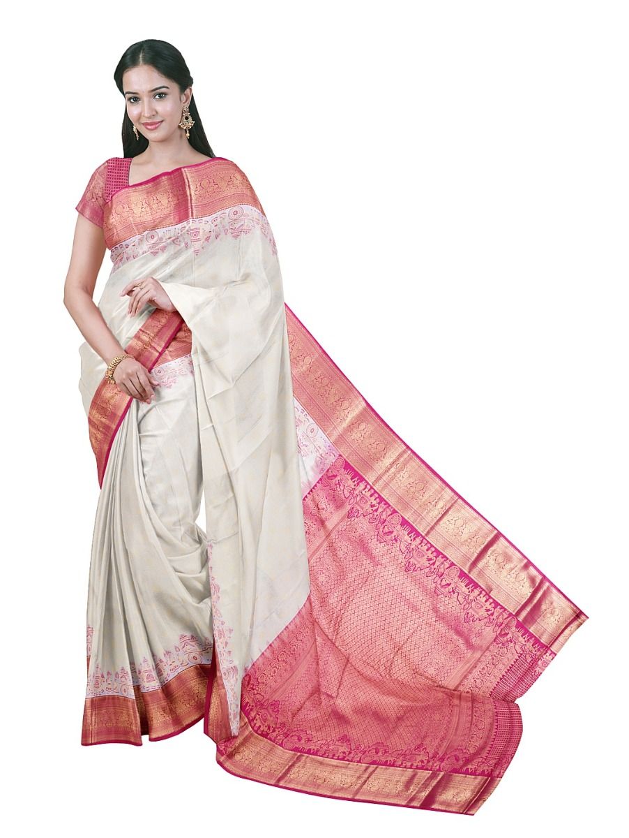 Gracecharm Gift Art Silk Crafted Using Metallic Threads Woven Zari Weaving Saree