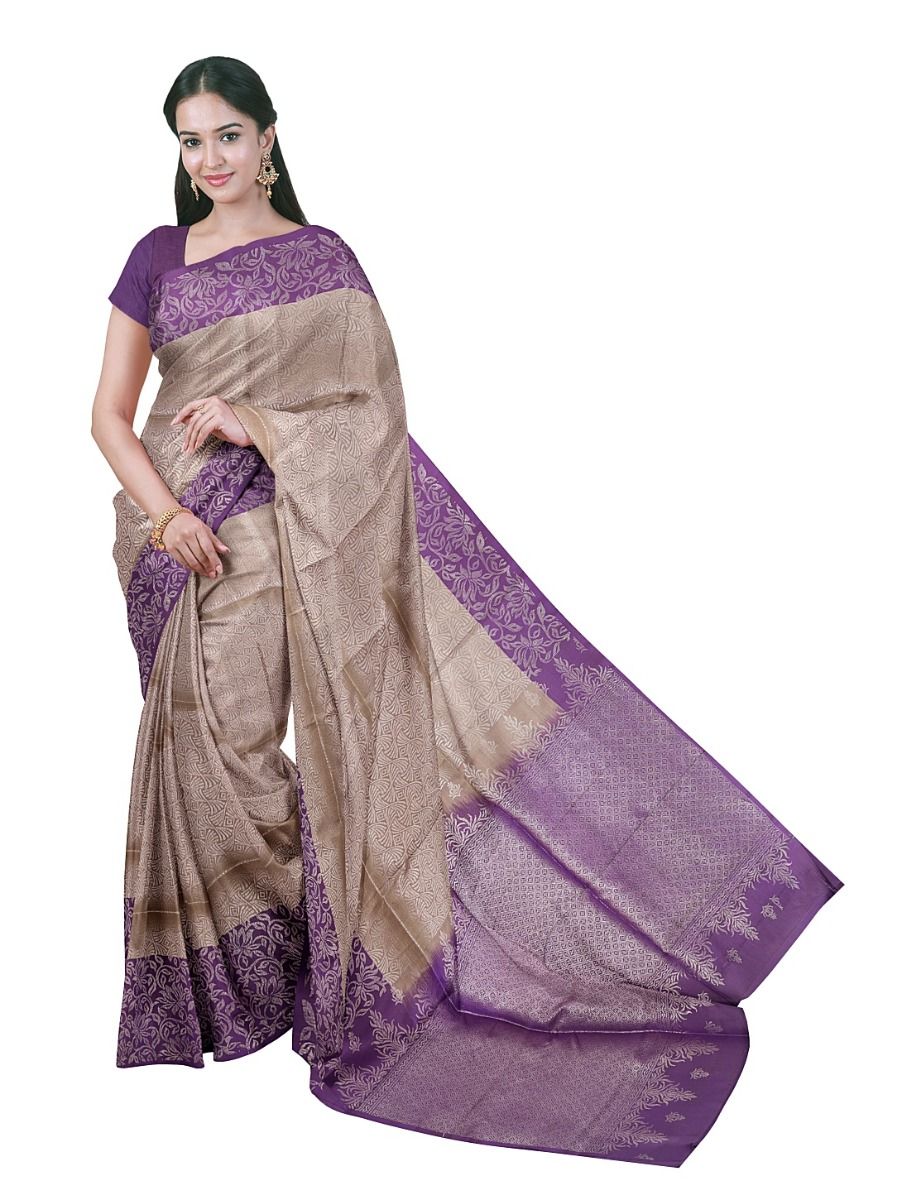 Gracecharm Elegant Soft Silk intricately Woven Floral Jaal Saree